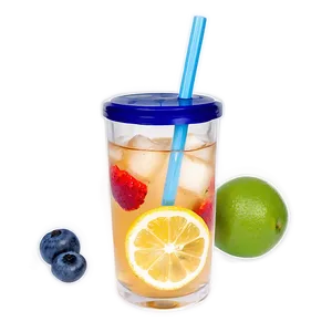 Iced Tea With Fruit Garnish Png Oky PNG Image