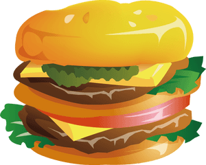 Cartoon Burger Png - Cartoon Mcdonalds Big Mac, Transparent Png PNG