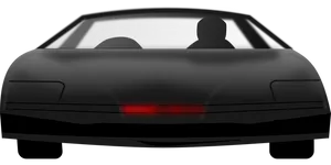 Iconic Black Carwith Red Scanner Light PNG Image