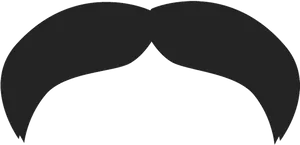 Iconic Black Moustache Graphic PNG Image