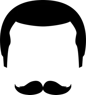 Iconic Black Moustache Graphic PNG Image