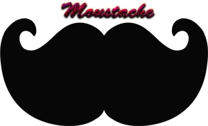 Iconic Black Moustache Graphic PNG Image