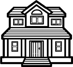 Victorian House Coloring Page - Mansion Para Dibujar PNG image with transparent background