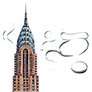 Iconic Chrysler Building Artwork Png Wiw PNG Image