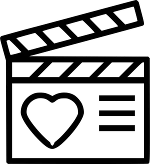 Iconic Clapperboardwith Heart PNG Image