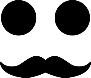 Iconic Gentleman Mustacheand Glasses PNG image with transparent background
