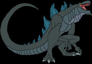 Iconic Godzilla Illustration PNG image with transparent background