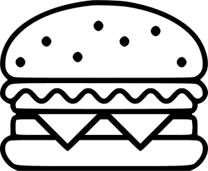 Iconic Hamburger Graphic PNG image with transparent background