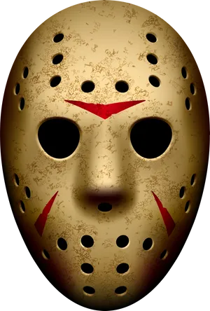 Iconic Hockey Maskwith Scratches PNG Image