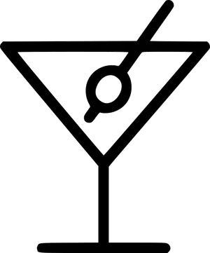 Iconic Martini Glass Outline PNG Image