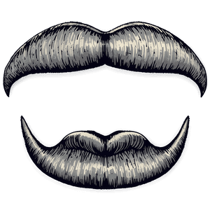 Iconic Movie Star Mustache PNG bun PNG
