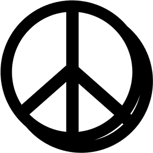 Peace Sign Black White Line Art Christmas Xmas Peace - Dark Blue Peace Sign, HD Png Download PNG image with transparent background