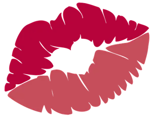 Iconic Red Lipstick Kiss PNG Image