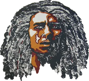 Iconic Reggae Legend Artwork PNG Image