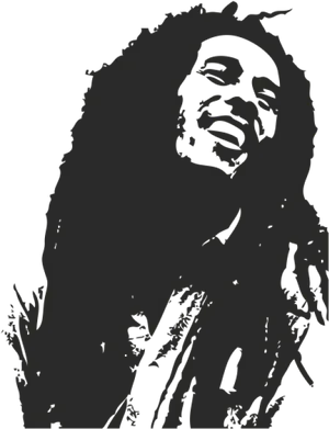 Iconic Reggae Legend Silhouette PNG Image