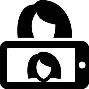It's And Image Of A Woman With A Cell Phone In Front - Selfie Video Icon, HD Png Download PNG with transparent background