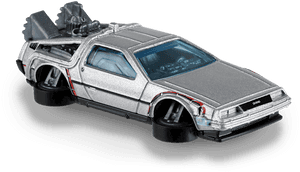 Iconic Silver Time Travel Vehicle PNG image with transparent background