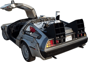 Iconic Time Travel Vehicle PNG image with transparent background