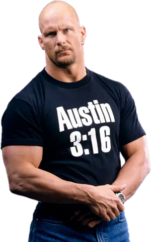 Iconic Wrestler Austin316 Shirt PNG Image