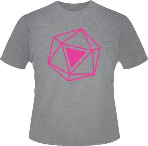 Icosahedron T Shirt Design PNG Image