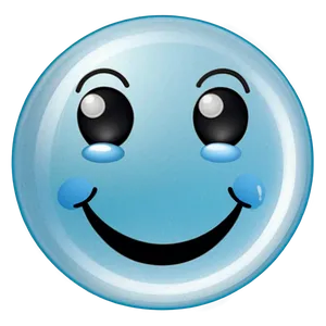 Icy Blue Smiling Face Emoji Png 77 PNG Image