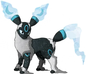 Icy Umbreon Pokemon Art PNG Image