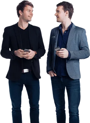 Identical Twins Casual Meeting PNG Image