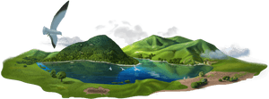Idyllic Island Oasis PNG image with transparent background