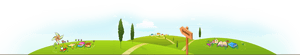 Idyllic Park Panorama PNG image with transparent background