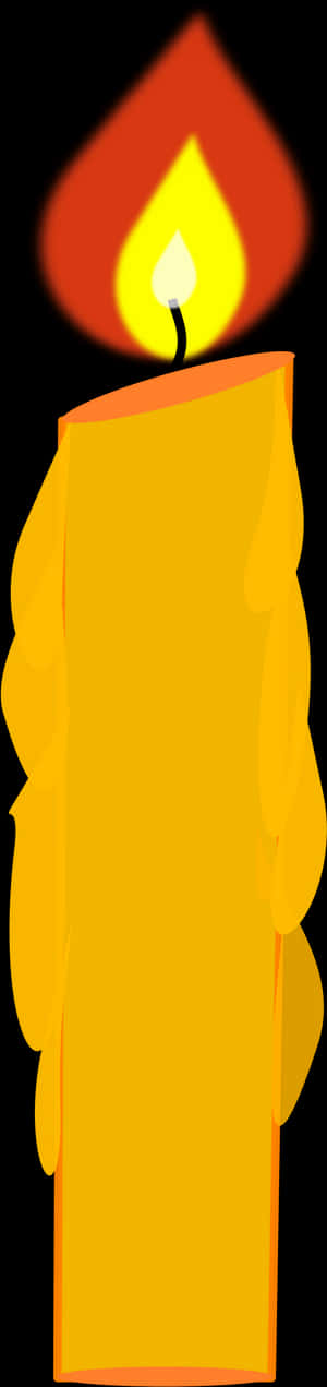 Illuminated Candle Graphic PNG image with transparent background