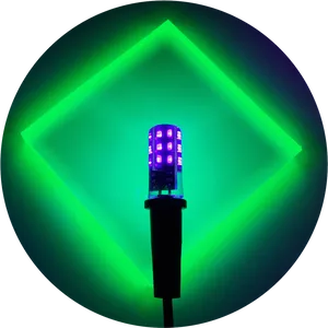 Illuminated Green Arrow Signal PNG Image