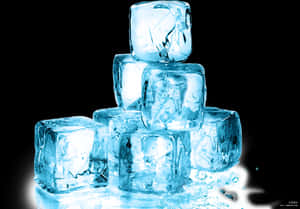 Illuminated Ice Cubes Stack PNG with transparent background