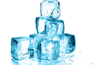 Illuminated Ice Cubes Stack PNG Image