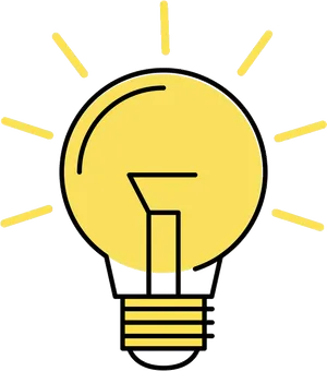 Illuminated Idea Light Bulb Graphic PNG Image