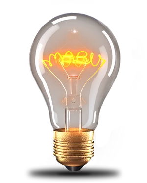 Illuminated Incandescent Bulb PNG Image