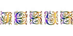 Illuminated_ Jesus_ Text_ Graphic PNG Image