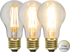 Illuminated L E D Bulbs3 Step Dimming PNG Image