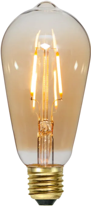 Illuminated L E D Filament Bulb PNG Image