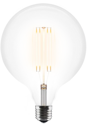 Illuminated L E D Filament Bulb PNG Image