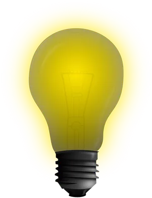 Illuminated Light Bulb Idea Concept PNG Image