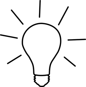 Illuminated Lightbulb Graphic PNG Image