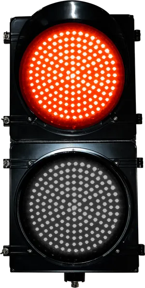 Illuminated Red Traffic Light PNG Image