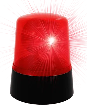 Illuminated Red Warning Light PNG Image