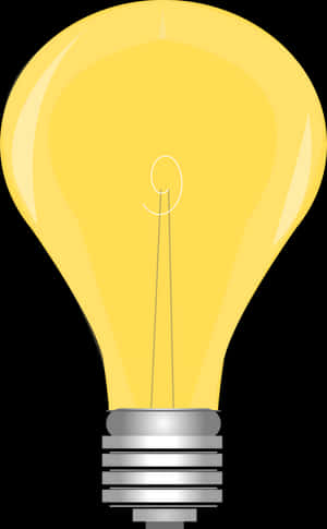 Illuminated Yellow Light Bulb Graphic PNG image with transparent background