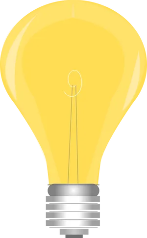 Illuminated Yellow Light Bulb Graphic PNG Image