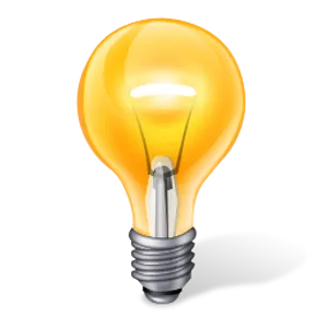 Illuminated Yellow Lightbulb Graphic PNG Image