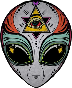 Illuminati Alien Hybrid Art PNG Image