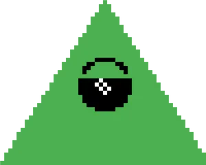 Illuminati Pixel Art Eye Pyramid PNG Image