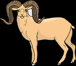 Illustrated Bighorn Sheep PNG image with transparent background