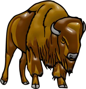 Illustrated Bison Graphic PNG Image